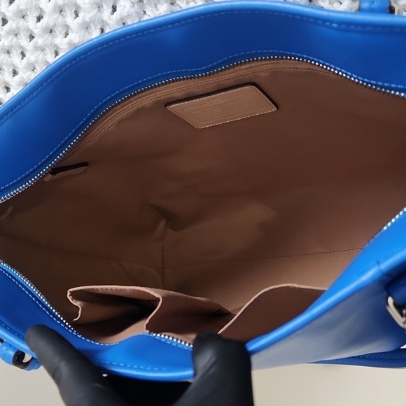 Coach large royal blue tote women hand bag - Picture 4 of 12